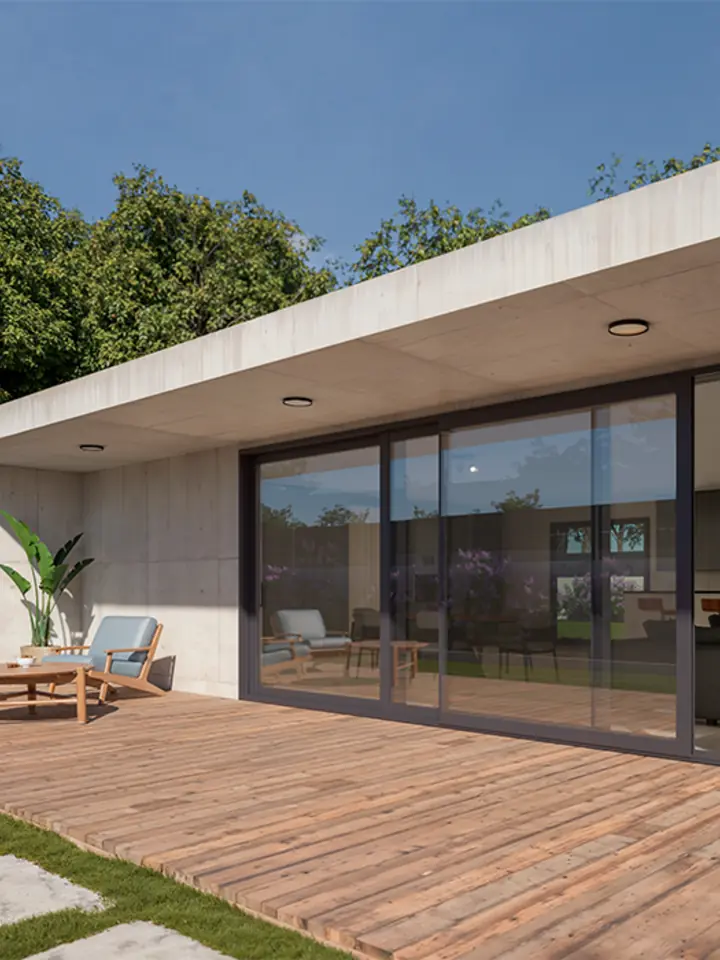 Large aluminium lift-and-slide door