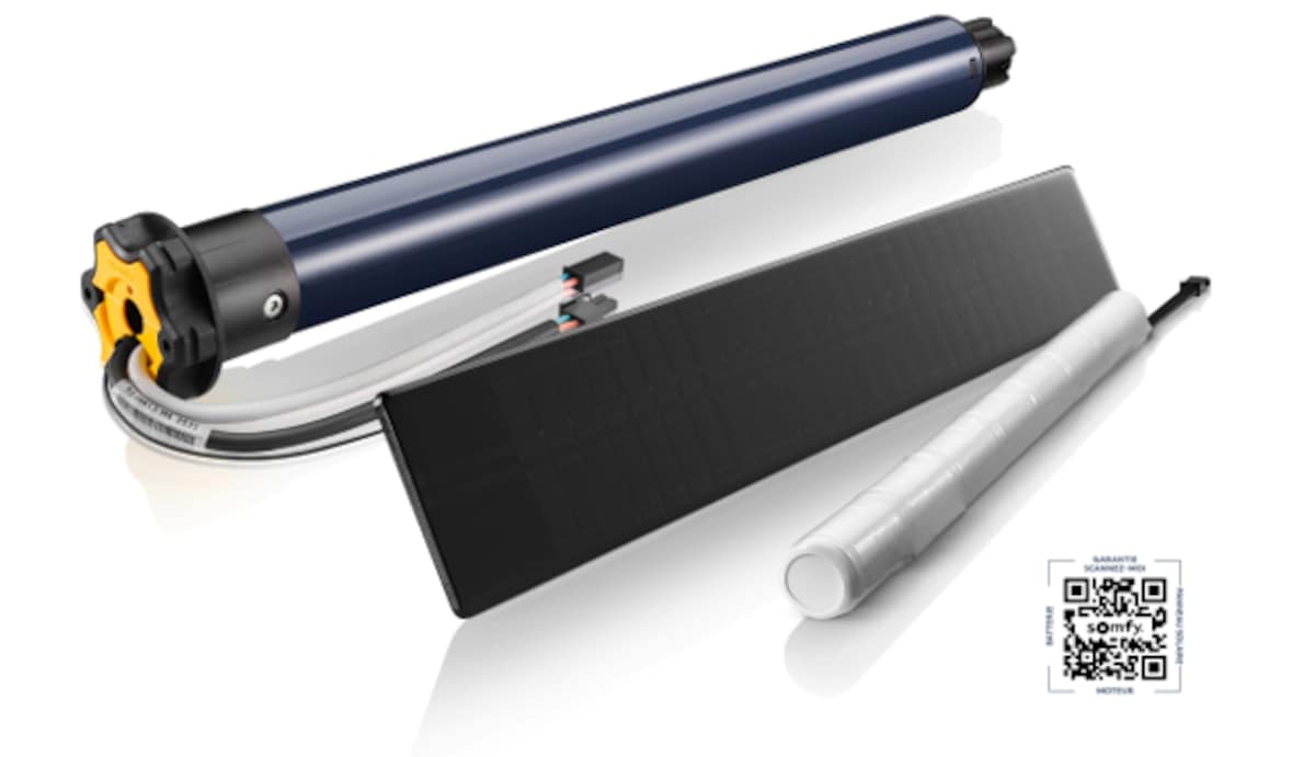 Kit Somfy RS100 Solar io con motor panel y batería